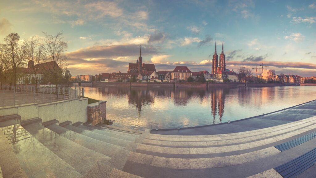 A decorative photography of the Wroclaw city.